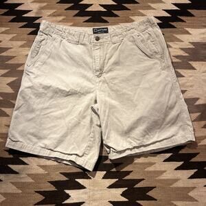 SCOTTeVest Shorts Men’s 38 Beige Chino TEC Hidden Cargo Pockets Hiking Cotton